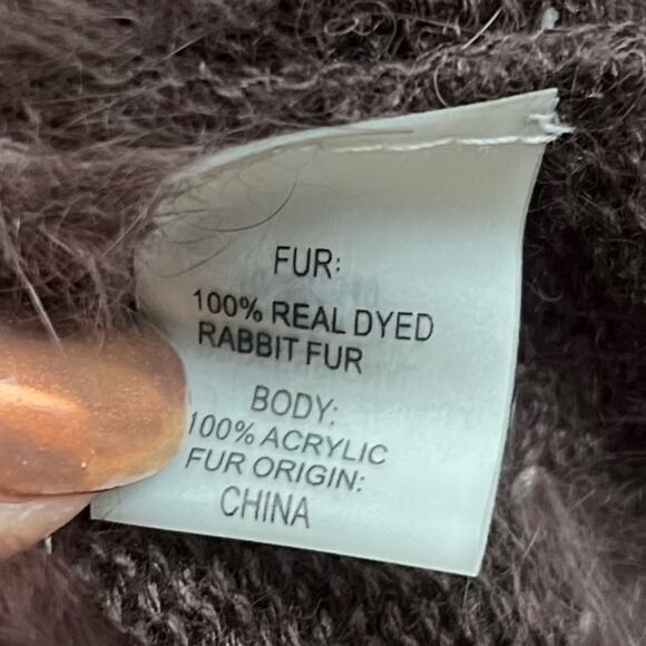 NEW Size Small Metric Units Chocolate Brown Real Rabbit Fur Sleeveless Vest - Picture 5 of 7